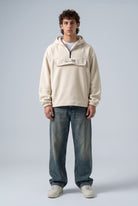 Yarım Fermuarlı Kapüşonlu Polar Sweatshirt