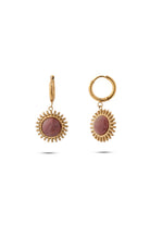Chaseldor-Sun Kırmızı Doğal Taşlı Çelik Kadın Küpe-Küpe-1-roqelvaxirum.shop