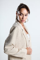 Christina's Storm-Shiny Beige Blazer-Ceket-3-roqelvaxirum.shop