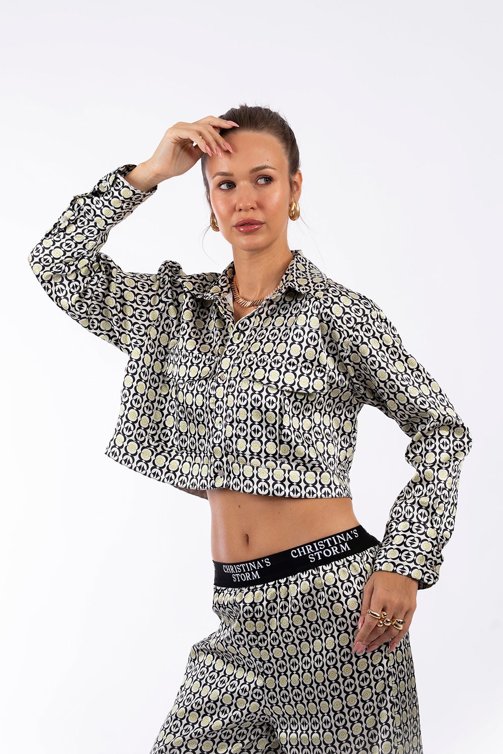 Christina's Storm-Stylish Goddess Crop Shirt-Gömlek-1-roqelvaxirum.shop
