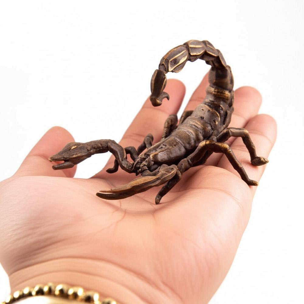 Coho Objet-Coho Brazen Pirinç Döküm El Yapımı Dekoratif Akrep Heykeli-Dekoratif Objeler-5-roqelvaxirum.shop