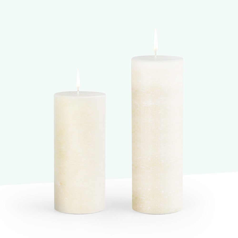 Coho Objet-Coho Lumina Rustic Krem Silindir Mum 20&15 Cm 2 Li Set-Lumina Serisi Mumlar-1-roqelvaxirum.shop