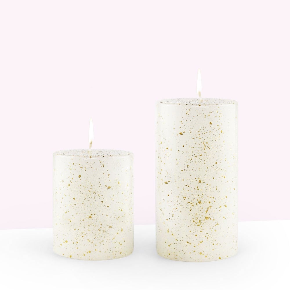 Coho Objet-Coho Lumina Yaldızlı Krem Silindir Mum 10&15 Cm 2 Li Set-Mum-1-roqelvaxirum.shop