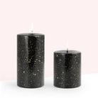 Coho Objet-Coho Lumina Yaldızlı Siyah Silindir Mum 10&15 Cm 2 Li Set-Mum-1-roqelvaxirum.shop