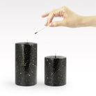 Coho Objet-Coho Lumina Yaldızlı Siyah Silindir Mum 10&15 Cm 2 Li Set-Mum-3-roqelvaxirum.shop