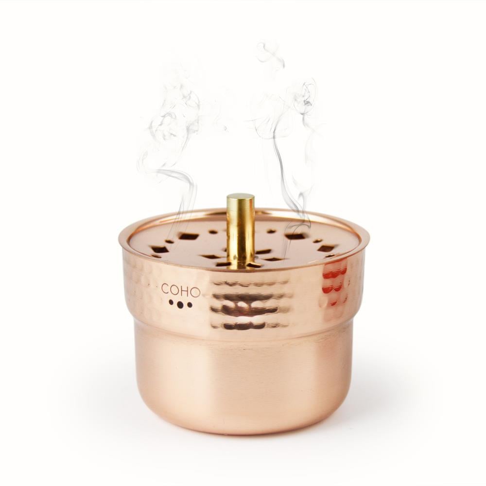 Coho Objet-Coho Lux Dövme Bakır Mini Tütsü çanağı-Tütsülük-1-roqelvaxirum.shop