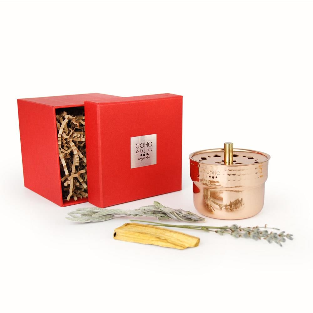 Coho Objet-Coho Lux Dövme Bakır Mini Tütsü çanağı-Tütsülük-4-roqelvaxirum.shop