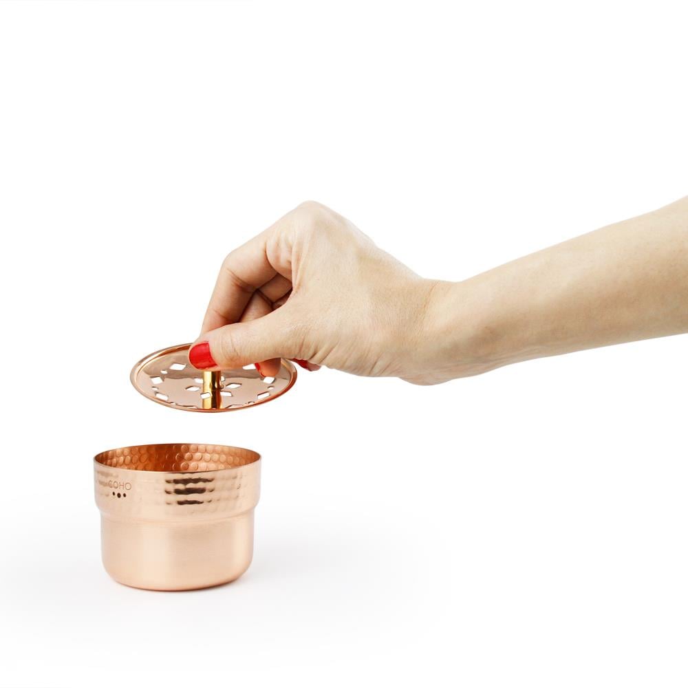 Coho Objet-Coho Lux Dövme Bakır Mini Tütsü çanağı-Tütsülük-5-roqelvaxirum.shop