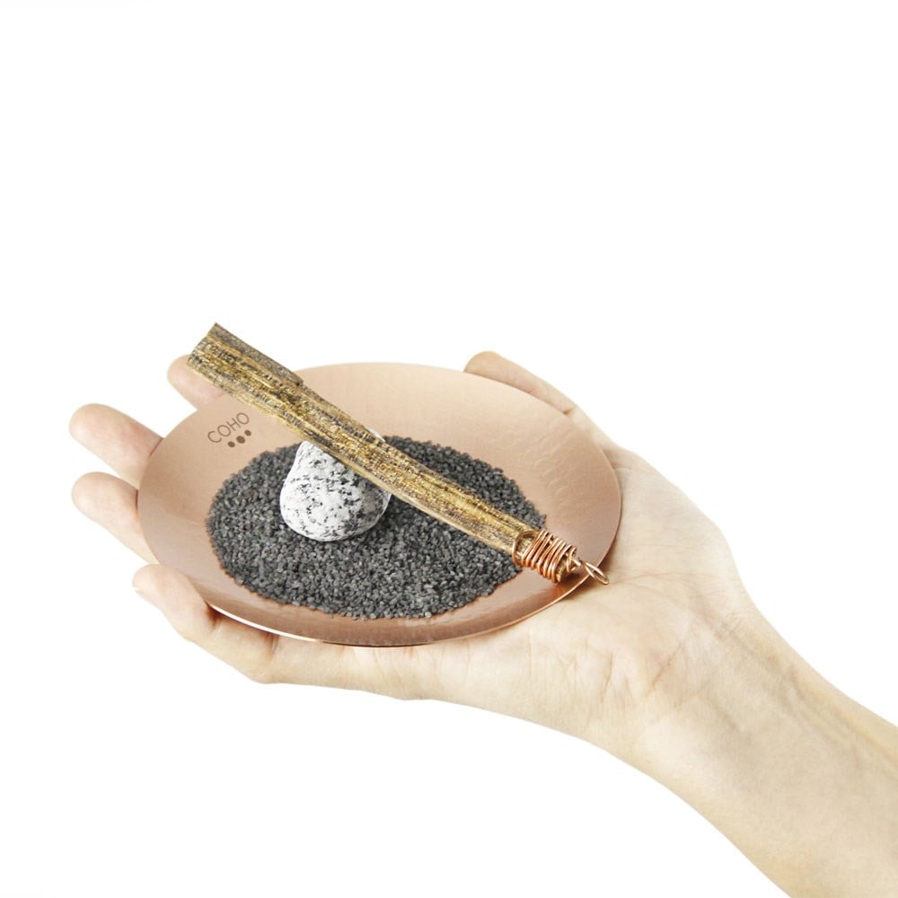 Coho Objet-Coho Matte Namaste Dövme Bakır Mini Tütsü Tabağı-Namaste Serisi Bakır Mini Tütsü Çanakları-7-roqelvaxirum.shop