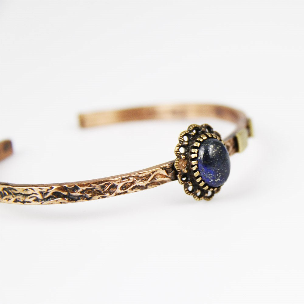 Coho Objet-Coho Tılsım Turkuaz & Lapis Lazuli Taşlı & Motifli El İşleme Bakır Bileklik Seti-COHO Tılsım Takılar-7-roqelvaxirum.shop