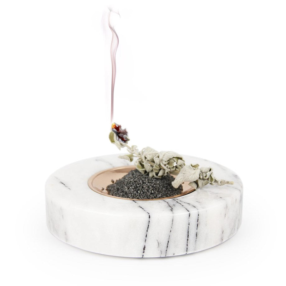 Coho Objet-Crystal Circle Bakır Kaseli Mermer Tütsü Tabağı-Tütsülük-2-roqelvaxirum.shop