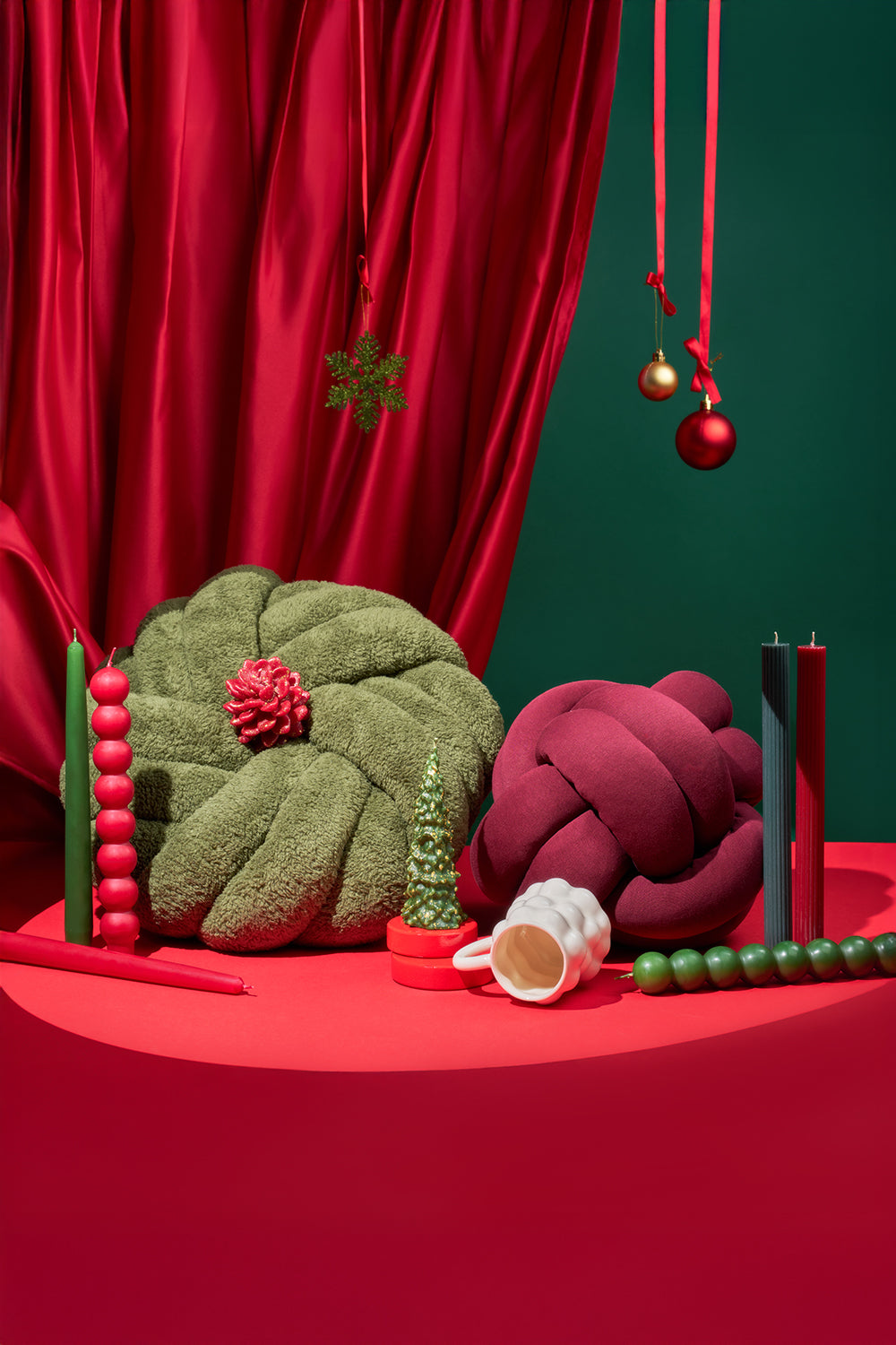 Knot Green Christmas Yastık - 1