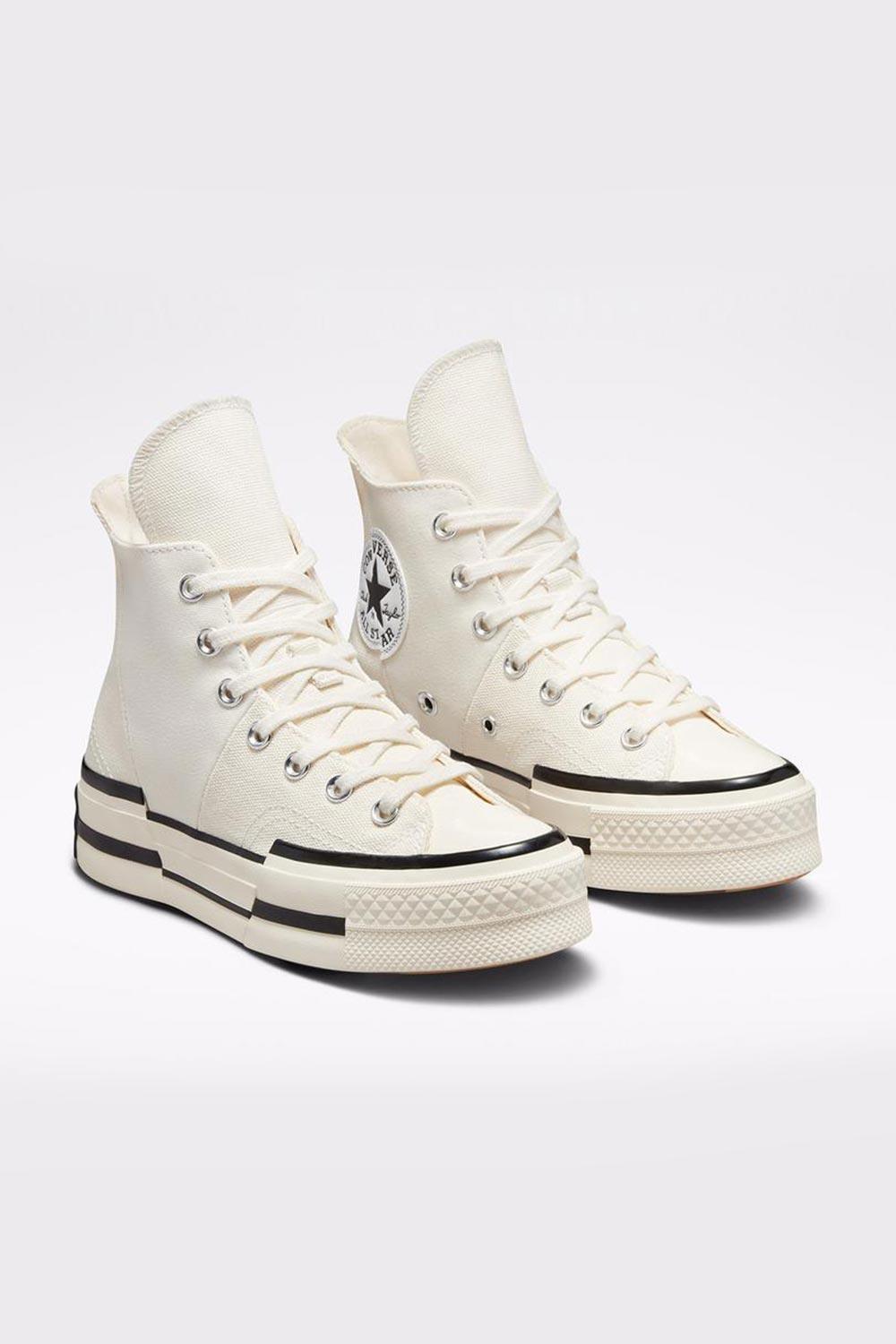 Converse-Chuck 70 Plus Hi Canvas Egret/Black-Sneakers-4-roqelvaxirum.shop