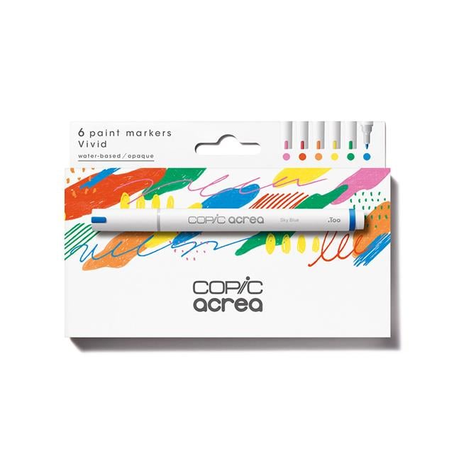 Copic-Acrea Paint Marker Set Of 6 Vivid Colours-Çizim Kalemi-1-roqelvaxirum.shop