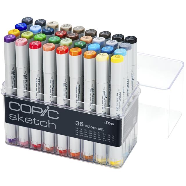 COPIC-Copic Basic Sketch çift Uçlu 36'lı çizim Kalemi Seti C-Çizim Kalemleri-2-roqelvaxirum.shop