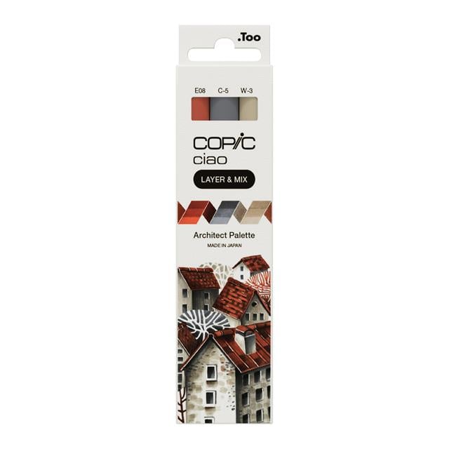 Copic-Copic Ciao 3'lü Layer & Mix Set Architect Palette-Kalem Seti-1-roqelvaxirum.shop