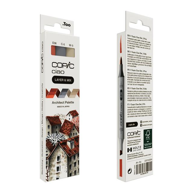 Copic-Copic Ciao 3'lü Layer & Mix Set Architect Palette-Kalem Seti-2-roqelvaxirum.shop