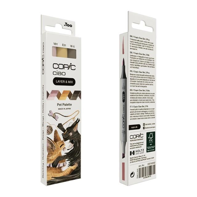 Copic-Copic Ciao 3'lü Layer & Mix Set Pet Palette-Kalem Seti-2-roqelvaxirum.shop