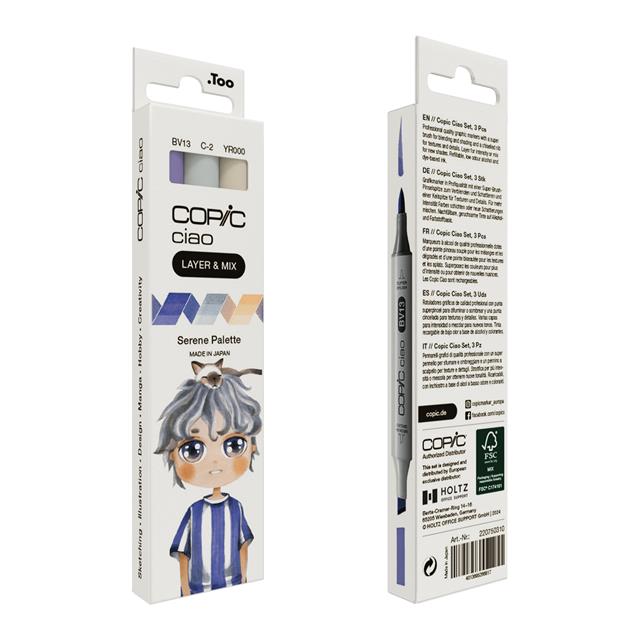 Copic-Copic Ciao 3'lü Layer & Mix Set Serene Palette-Kalem Seti-2-roqelvaxirum.shop
