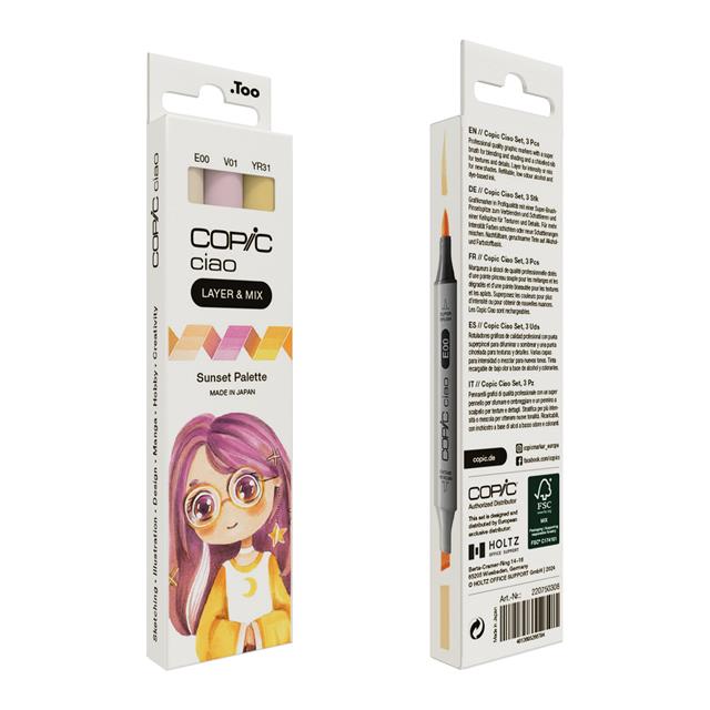 Copic-Copic Ciao 3'lü Layer & Mix Set Sunset Palette-Kalem Seti-2-roqelvaxirum.shop