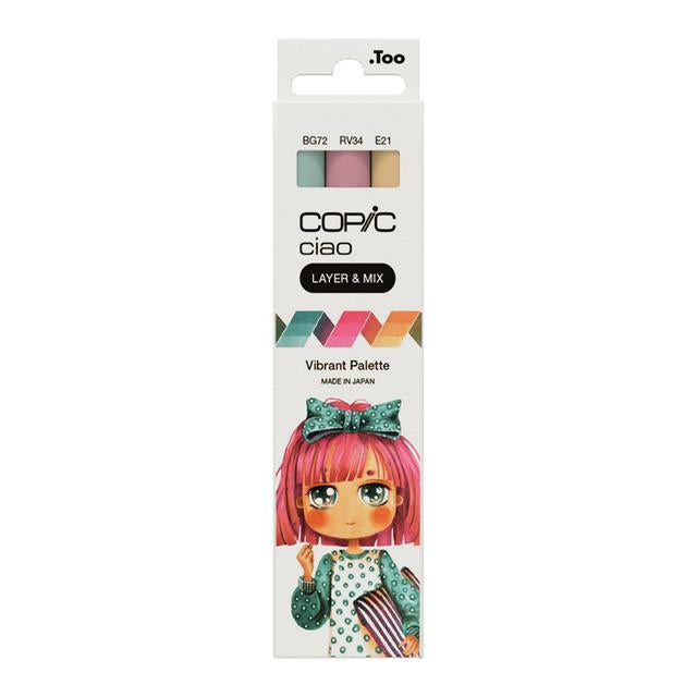 Copic-Copic Ciao 3'lü Layer & Mix Set Vibrant Palette-Kalem Seti-1-roqelvaxirum.shop