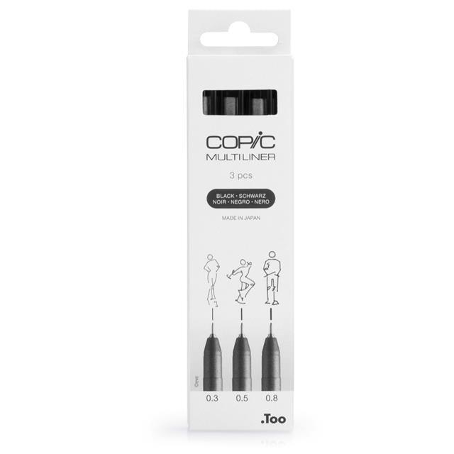 Copic-Copic Multiliner 3'lü Siyah Set Medium-Kalem Seti-1-roqelvaxirum.shop