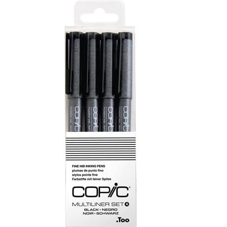 Copic-Copic Multiliner Classic Siyah 4'lü Set-Çizim Kalemleri-1-roqelvaxirum.shop