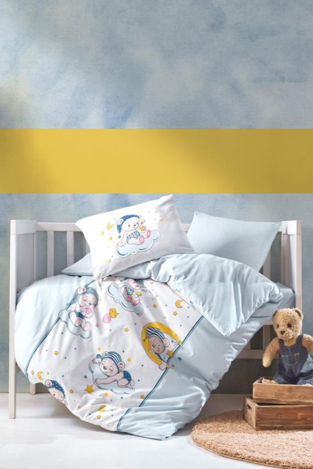 Cotton Box-Cotton Box Bebek Nevresim Takımı Bear Mavi-Bebek Nevresim Takımı-1-roqelvaxirum.shop