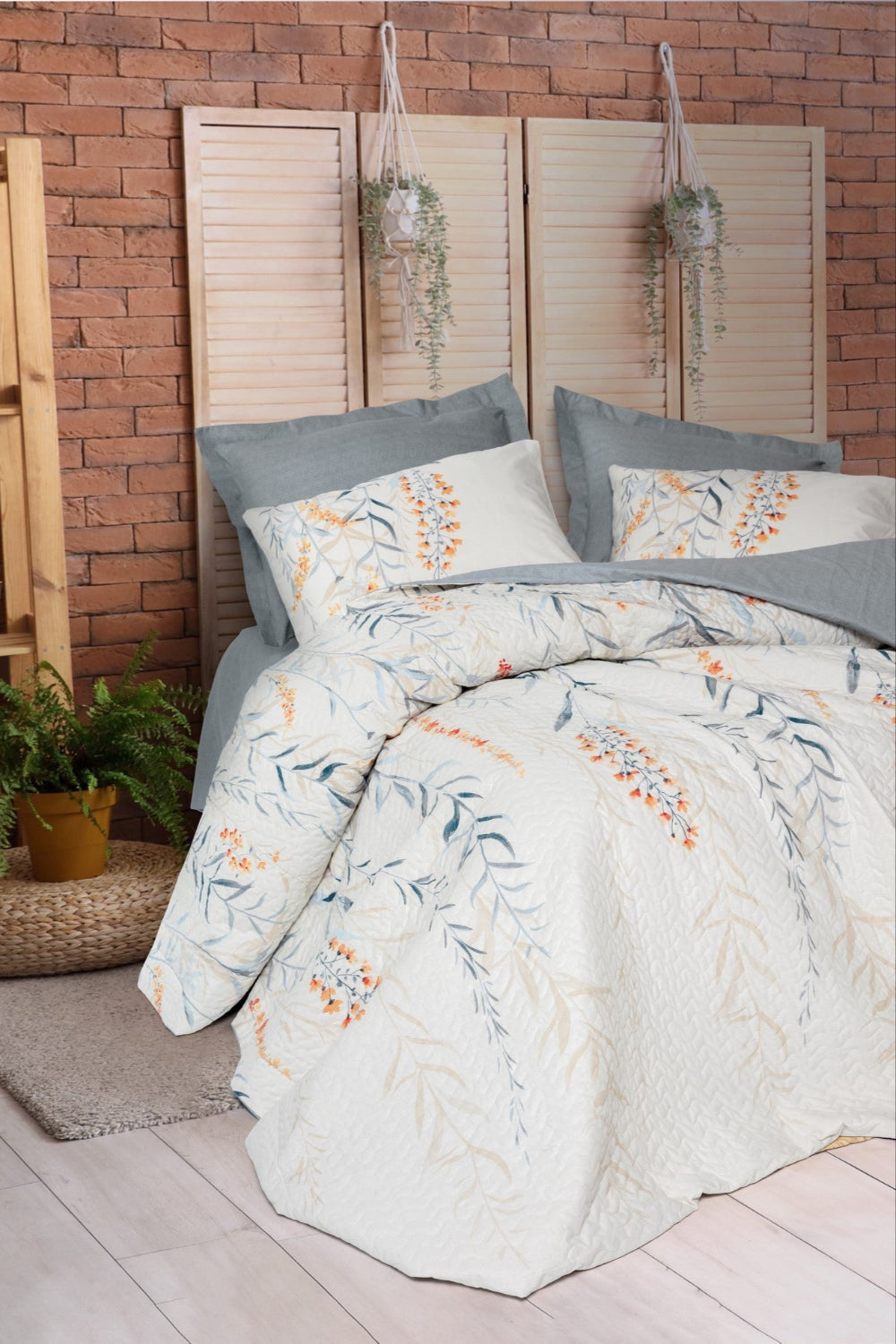 Cotton Box-Çift Kişilik Complete Set Hiedra Indigo-Nevresim Takımı-1-roqelvaxirum.shop