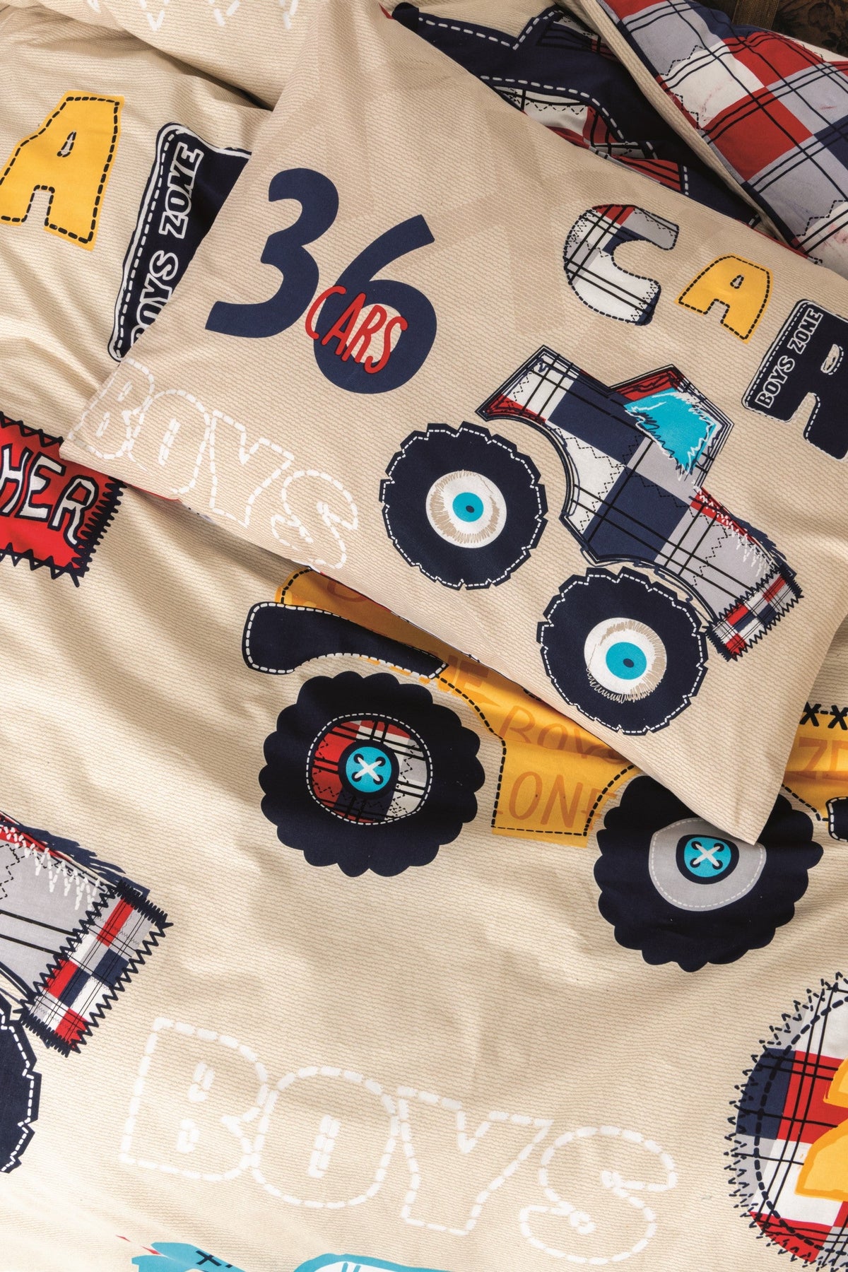 Cotton Box-Cotton Box Junior Tek Kişilik Nevresim Takımı Cars Bej-Tek Kişilik Nevresim Takımı-2-roqelvaxirum.shop