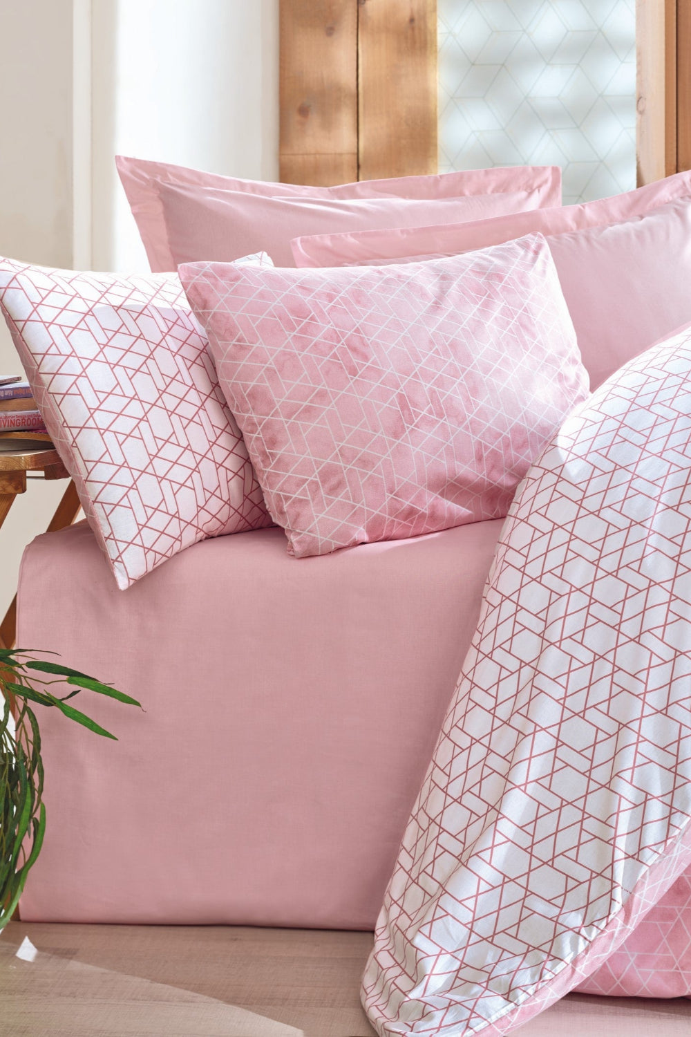 Cotton Box-Cotton Box Minimal çift Kişilik Lastikli çarşaflı Nevresim Takımı Best Pembe-Çift Kişilik Nevresim Takımı-1-roqelvaxirum.shop