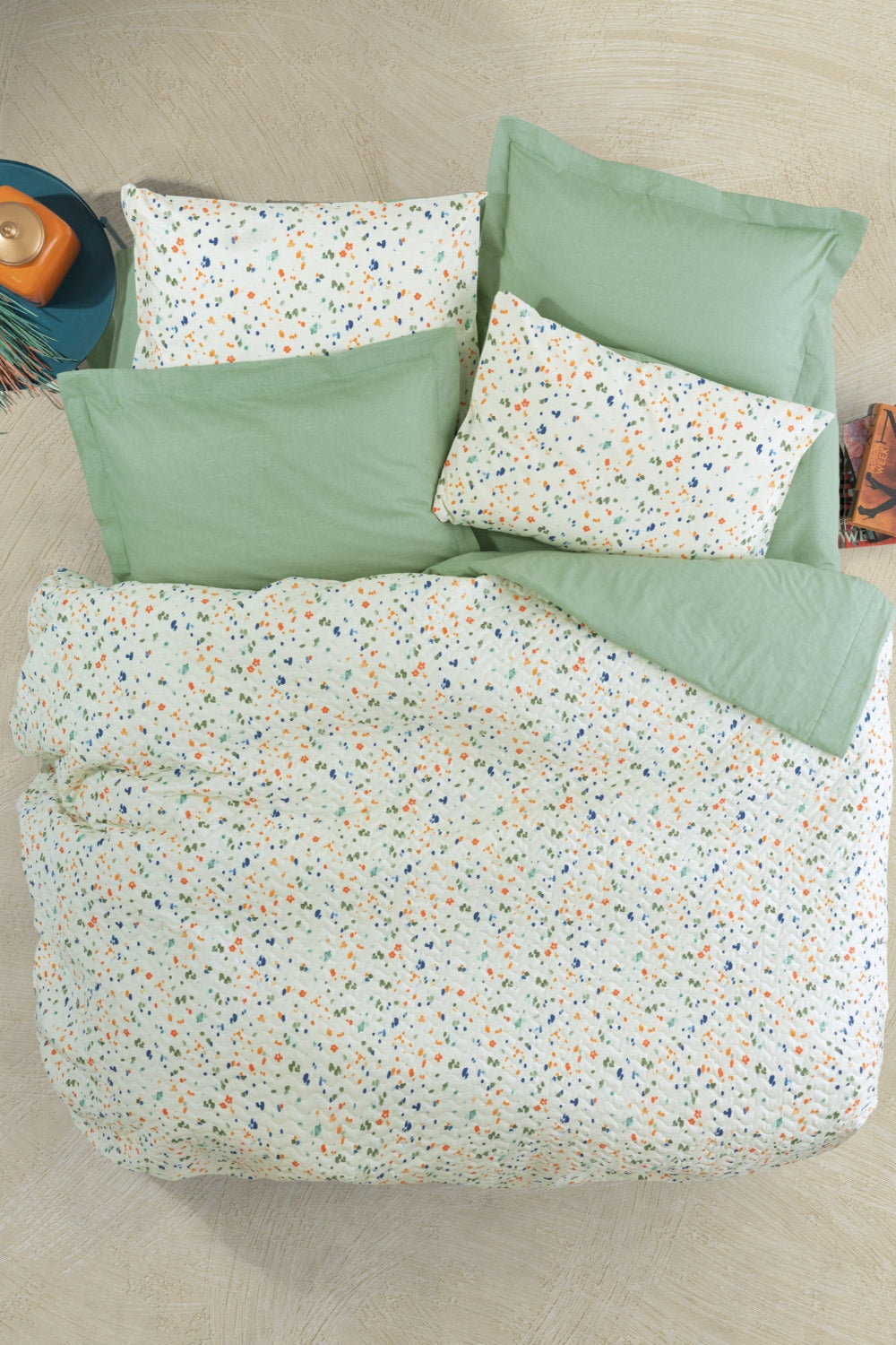 Cotton Box-Petite Çift Kişilik Complete Set Lola Yeşil-Nevresim Takımı-1-roqelvaxirum.shop