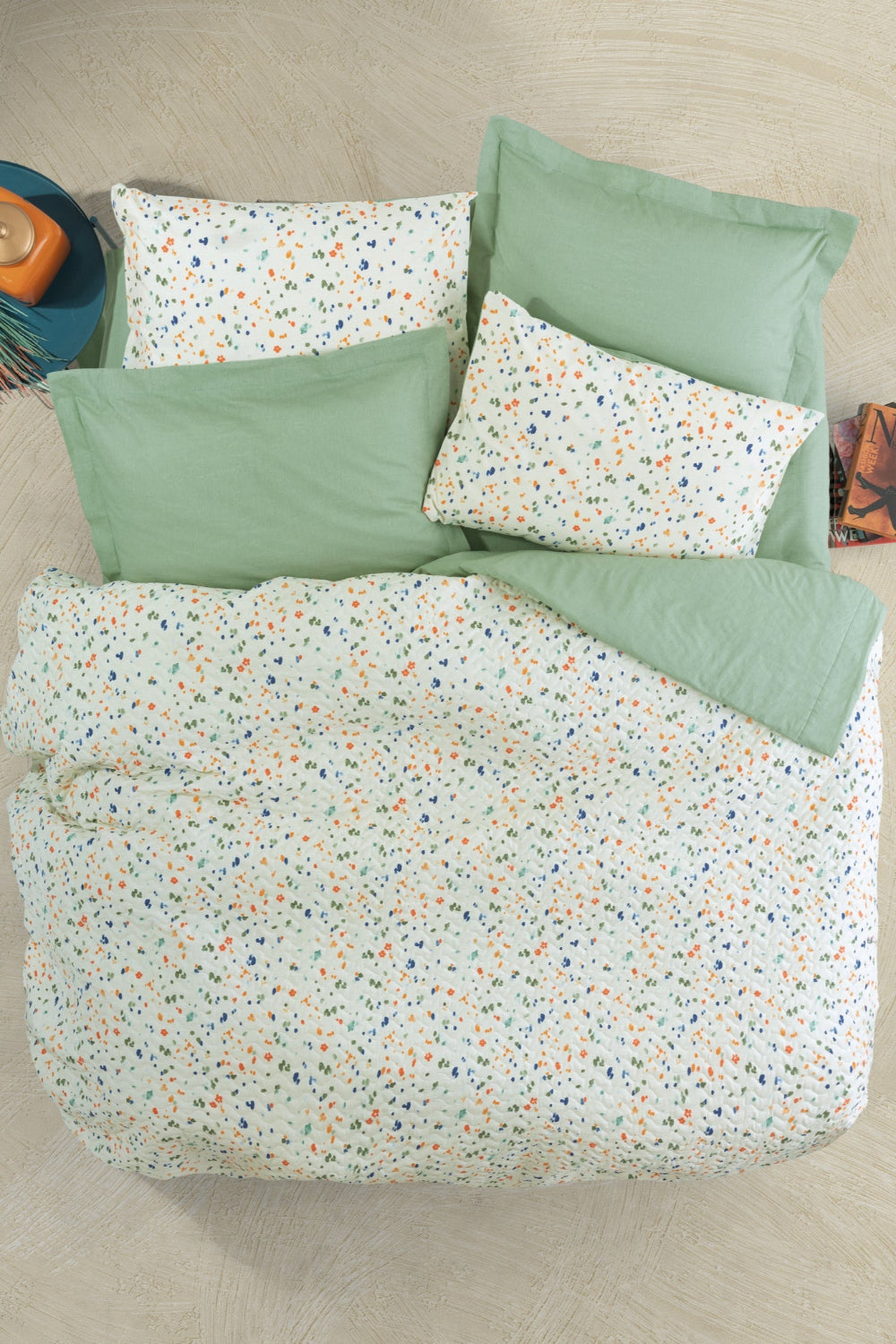 Cotton Box-Petite Tek Kişilik Complete Set Lola Yeşil-Nevresim Takımı-1-roqelvaxirum.shop