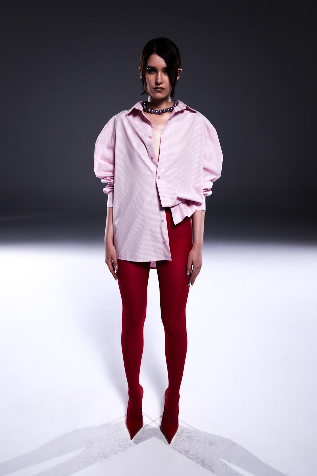 Death Is Easy-Baby Pink Button Down Oversize Shirt-Gömlek-1-roqelvaxirum.shop