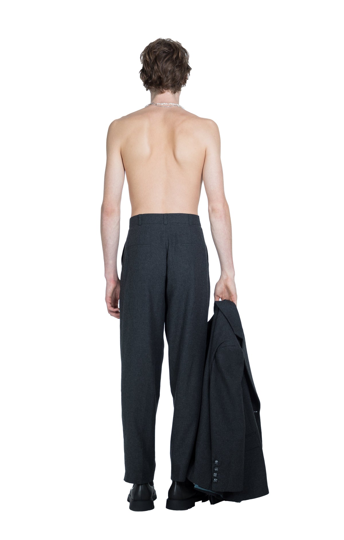 Death Is Easy-Charcoal Grey Tailored Men’s Trousers-Kumaş Pantolon-3-roqelvaxirum.shop