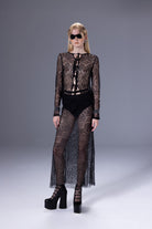 Death Is Easy-Gothic Tie Front Lace Top-Top-1-roqelvaxirum.shop