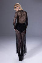 Death Is Easy-Gothic Tie Front Lace Top-Top-2-roqelvaxirum.shop