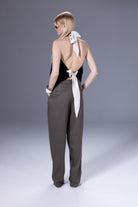 Death Is Easy-Khaki Pleated Pants-Pantolon-2-roqelvaxirum.shop