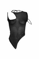 Death Is Easy-Knitted Tulle Asymmetrical Top-Top-3-roqelvaxirum.shop