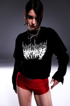 Death Is Easy-Logo Long Sleeve T Shirt-T-Shirts-2-roqelvaxirum.shop