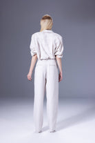 Death Is Easy-Vanilla Pleated Cotton Pants-Pantolon-2-roqelvaxirum.shop