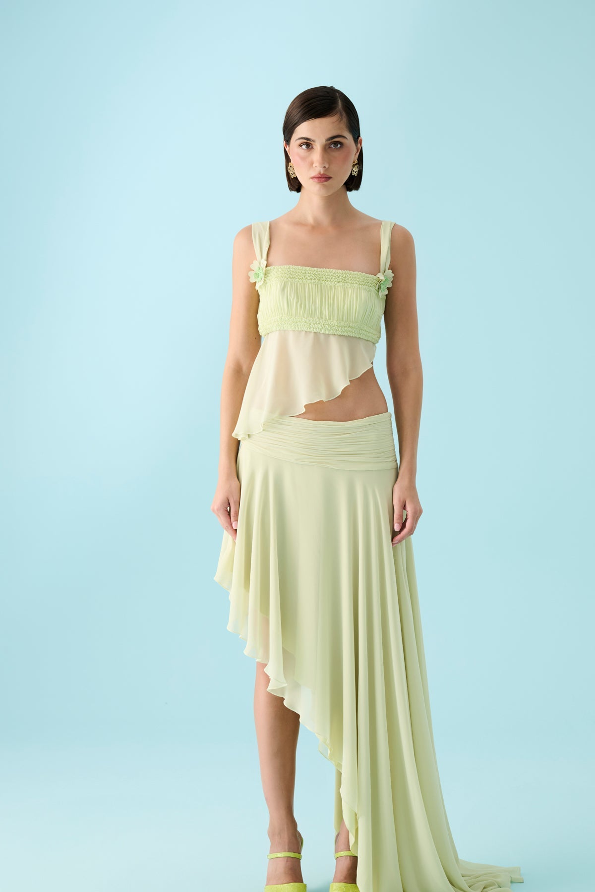 Declara-Chloranthus Floral Skirt-1-roqelvaxirum.shop