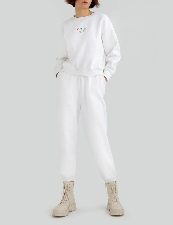 Declara-Cozy White Sweatpants-3-roqelvaxirum.shop