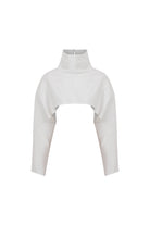 Declara-Cream Silver Polo Neck Top-1-roqelvaxirum.shop