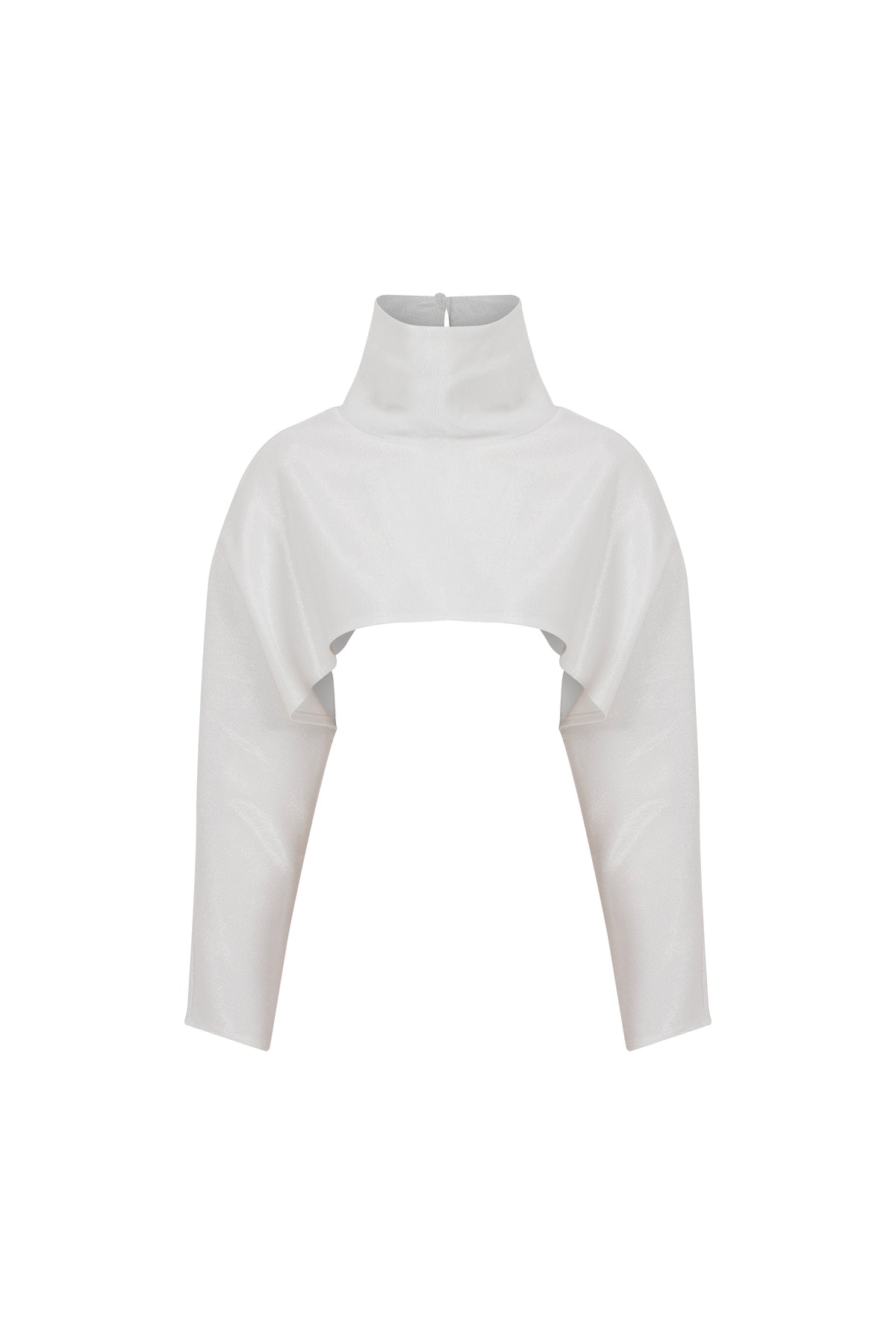 Declara-Cream Silver Polo Neck Top-1-roqelvaxirum.shop