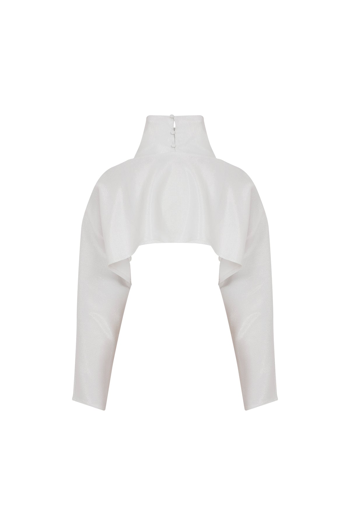 Declara-Cream Silver Polo Neck Top-2-roqelvaxirum.shop