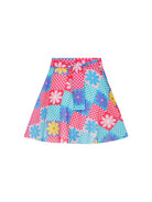 Declara-Flowered Checkered Skirt-2-roqelvaxirum.shop