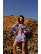 Declara-Flowered Checkered Skirt-4-roqelvaxirum.shop