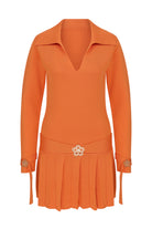 Declara-Mandarin Elegance Knit Dress-Elbise-3-roqelvaxirum.shop