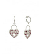 Declara-Silver Heart Padlock Earrings-2-roqelvaxirum.shop